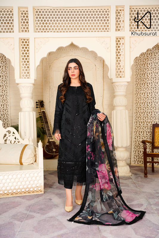 3 Piece Ready To Wear | 3307-KH-ORNT