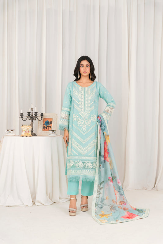 3 Piece Ready To Wear | 3307-KH-ORNT