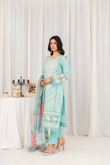 3 Piece Ready To Wear | 3307-KH-ORNT