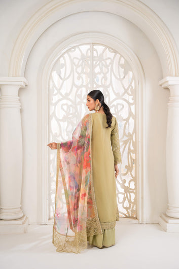 3 Piece Stitched Embroidered Premium Organza | 3793-KH-OR