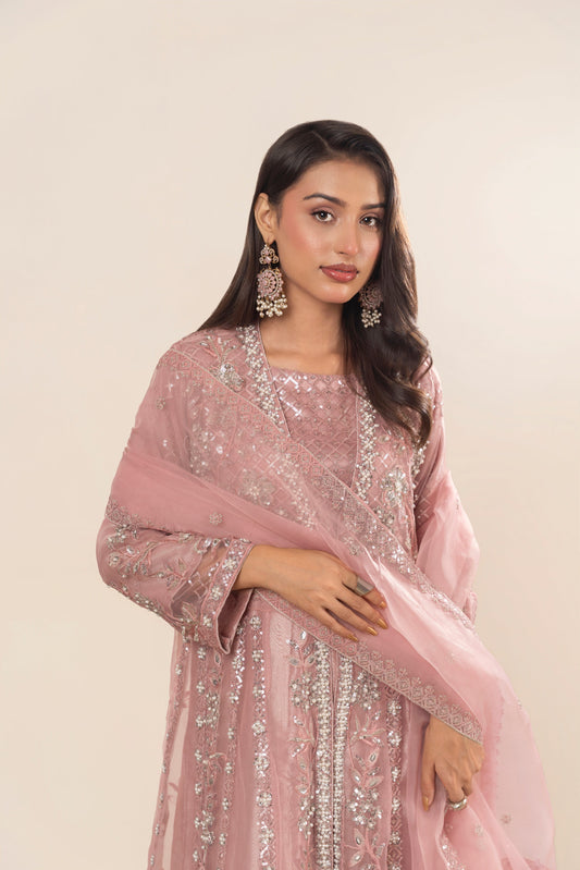 3 Piece Stitched Embroidered Premium Organza | 3800-KH-OR