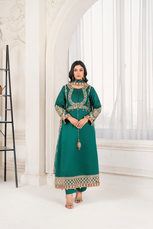 3 Piece Ready To Wear | 4008-KH-SKTN